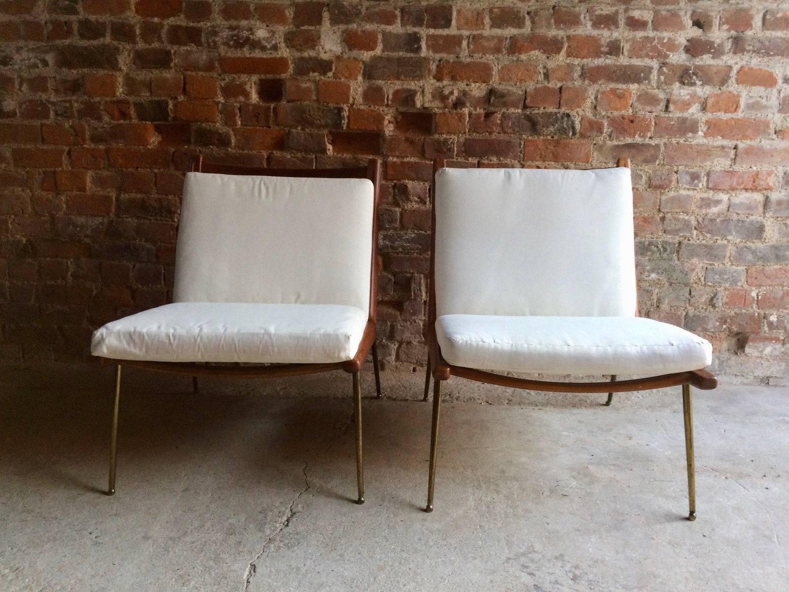 Pair of Peter Hvidt & Orla Mølgaard Nielsen Boomerang Chairs France & Son, 1950s 1