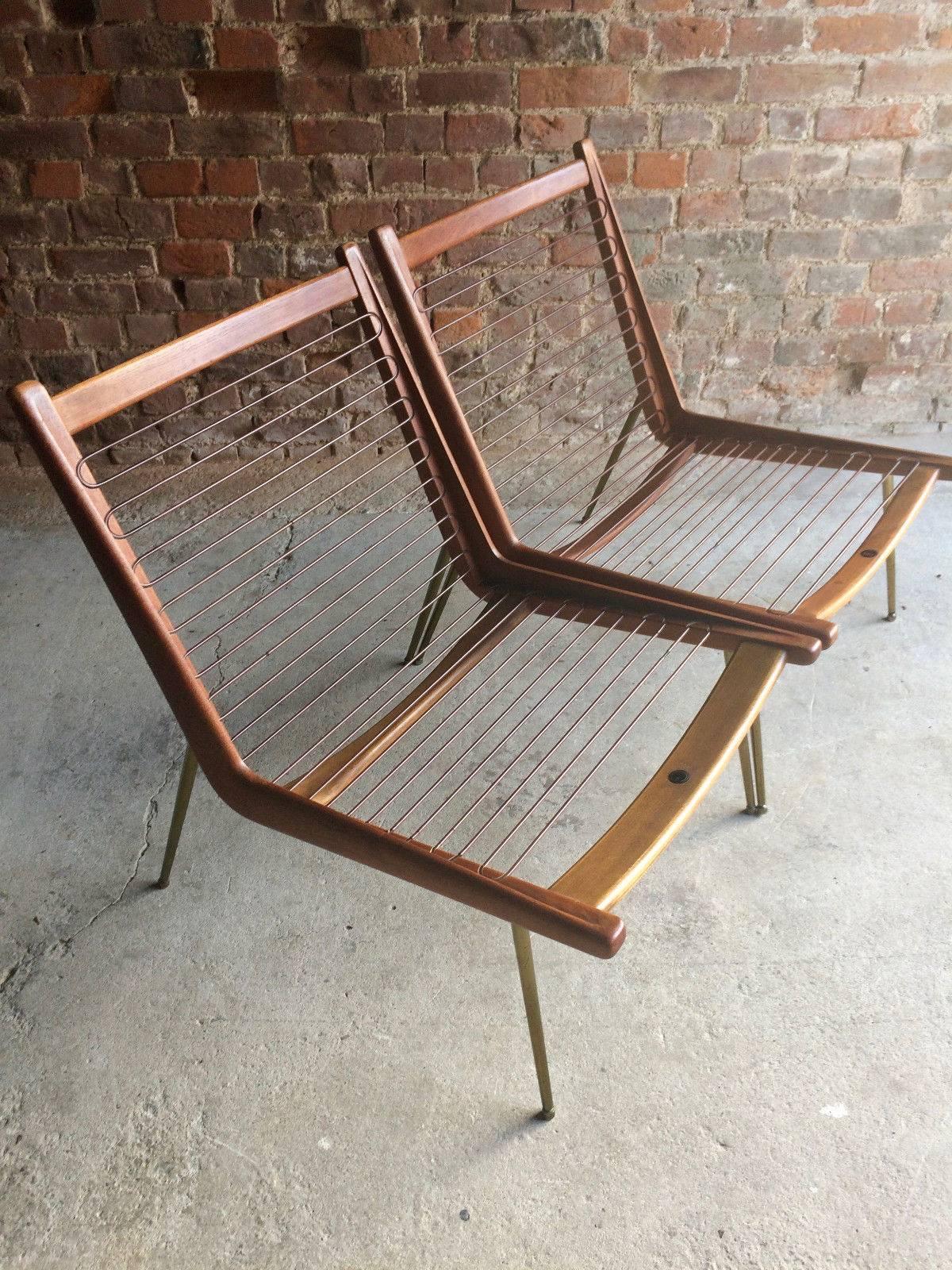 Pair of Peter Hvidt & Orla Mølgaard Nielsen Boomerang Chairs France & Son, 1950s 5