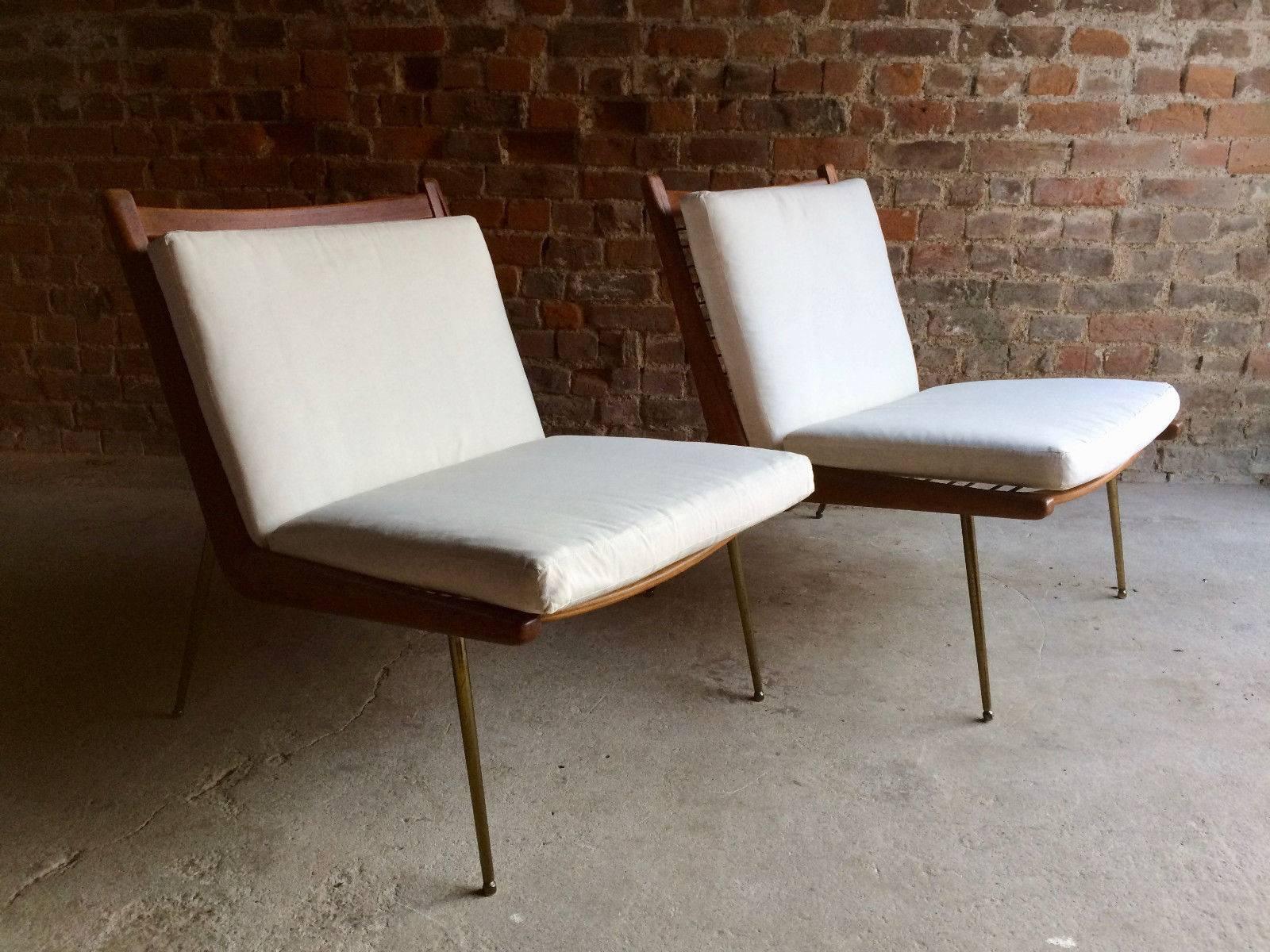 Pair of Peter Hvidt & Orla Mølgaard Nielsen Boomerang Chairs France & Son, 1950s 2