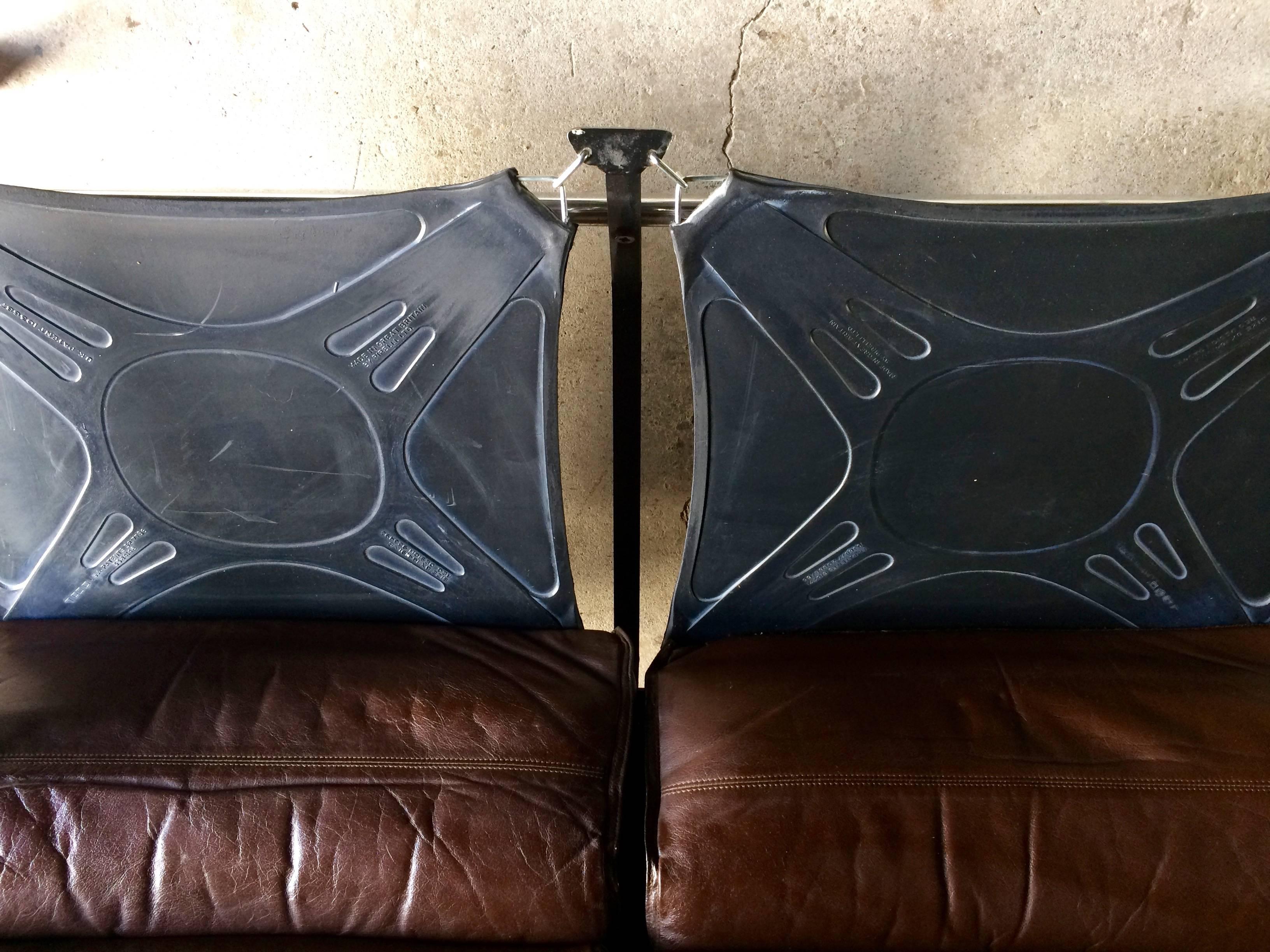 Vintage Midcentury Pieff Leather Two-Seat Sofa, 1970s 3