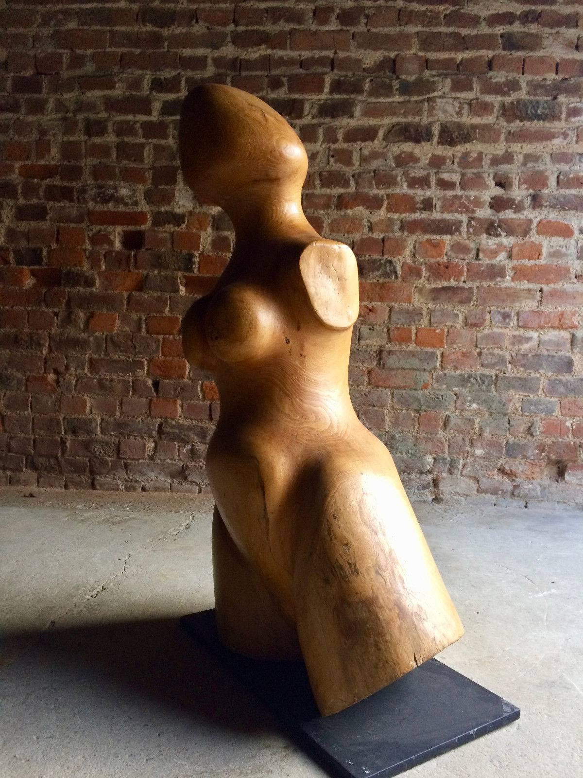 Nude Sculpture Martin Miller Solid Elm Henry Moore Style, 20th Century, 1987 In Excellent Condition In Longdon, Tewkesbury