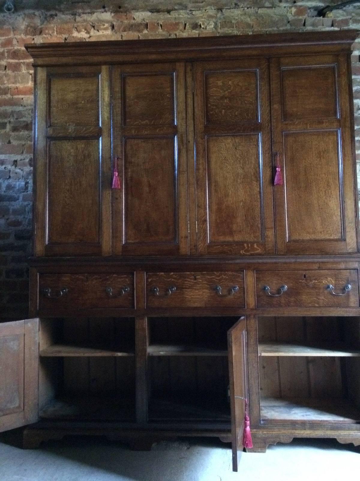 Housekeepers Cupboard Pantry Dresser Antique Oak Victorian 19th Century 1