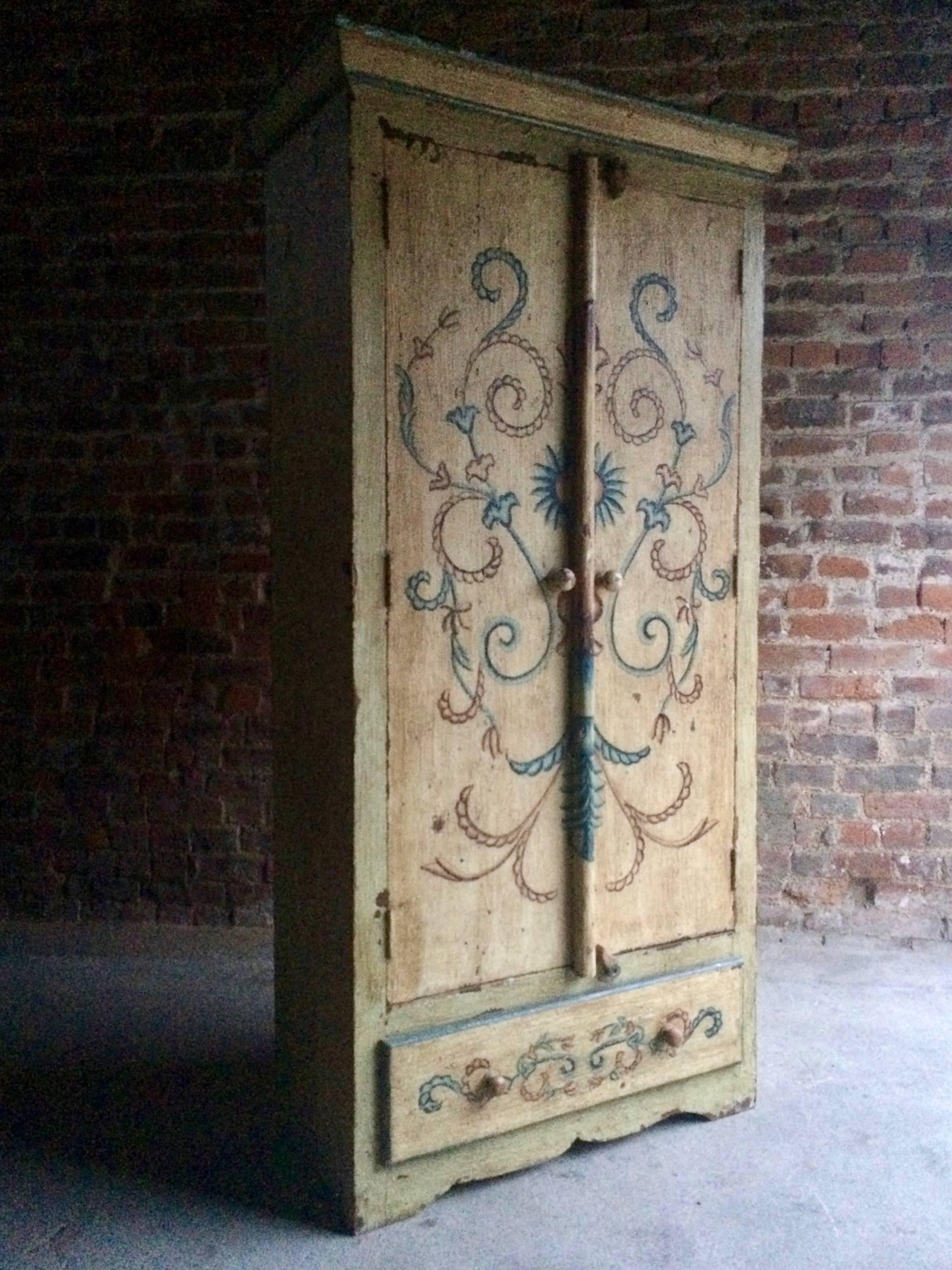 French Provincial Antique Cupboard Wardrobe French Painted Provincial Style Seriously Distressed