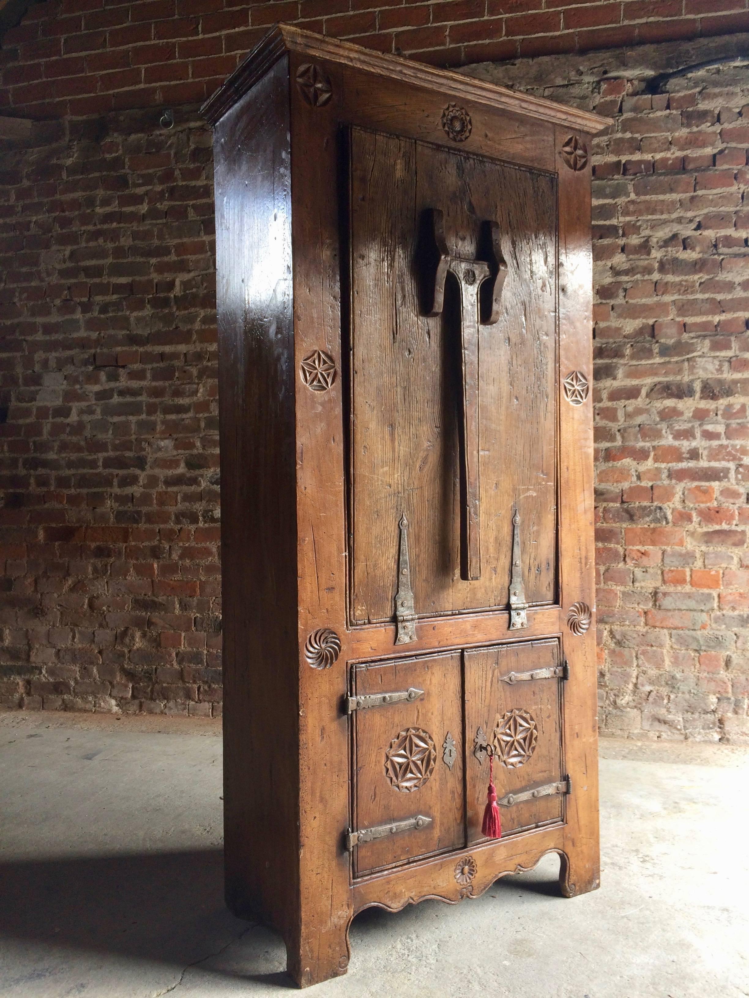 18th Century and Earlier Primitive Farmhouse Cupboard Table 16th Century Dutch Solid Oak