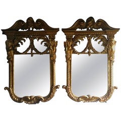 French Wall Mirrors Giltwood Antique William Kent Style Rococo