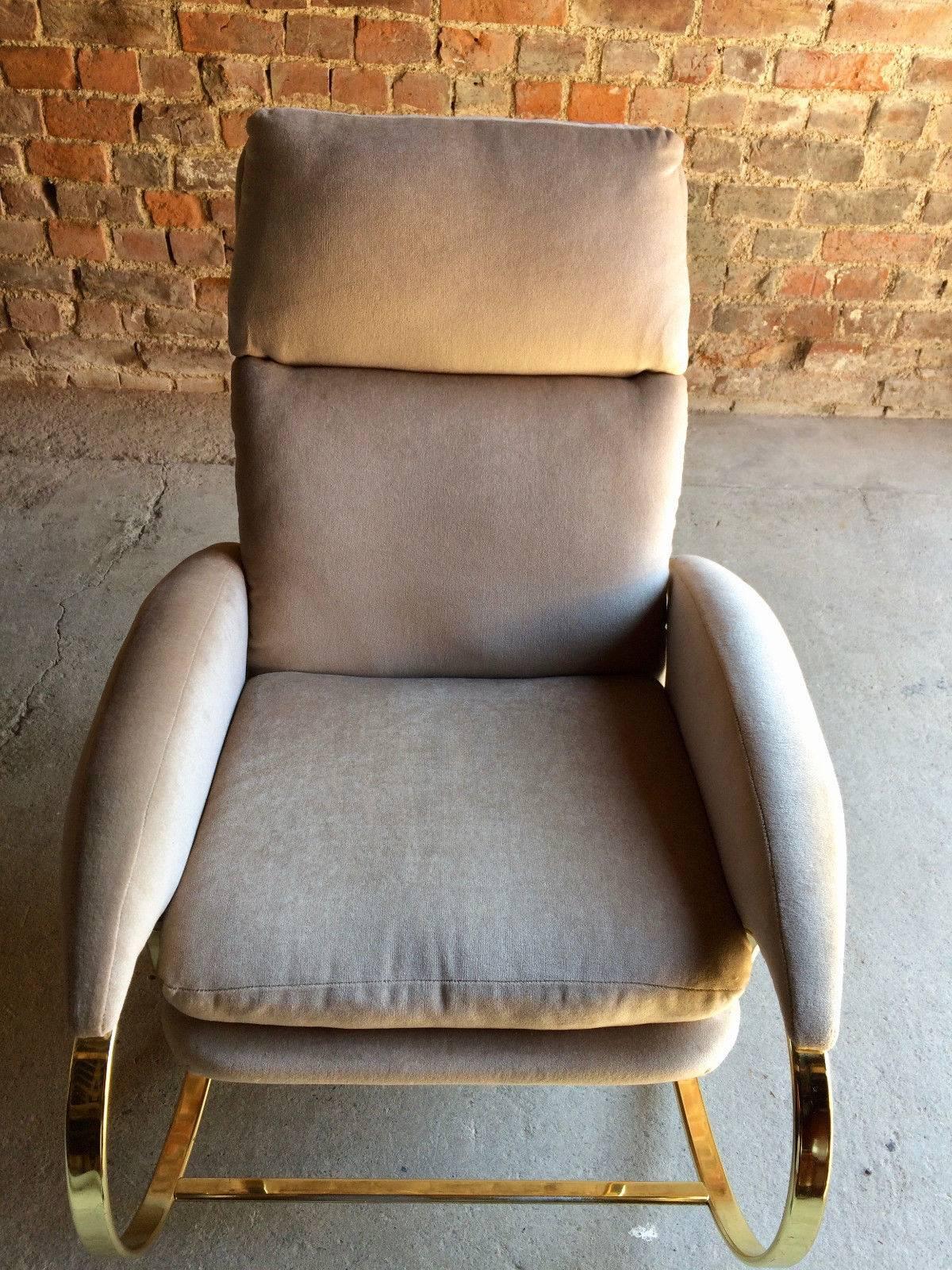 Hollywood Regency Armchair Rocking Chair Guido Faleschini, Italian, 1970 3