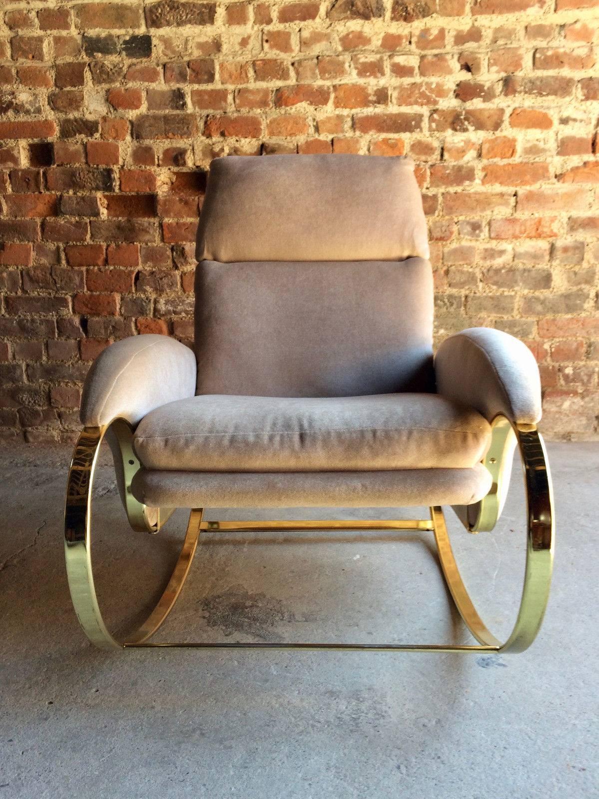 Hollywood Regency Armchair Rocking Chair Guido Faleschini, Italian, 1970 4