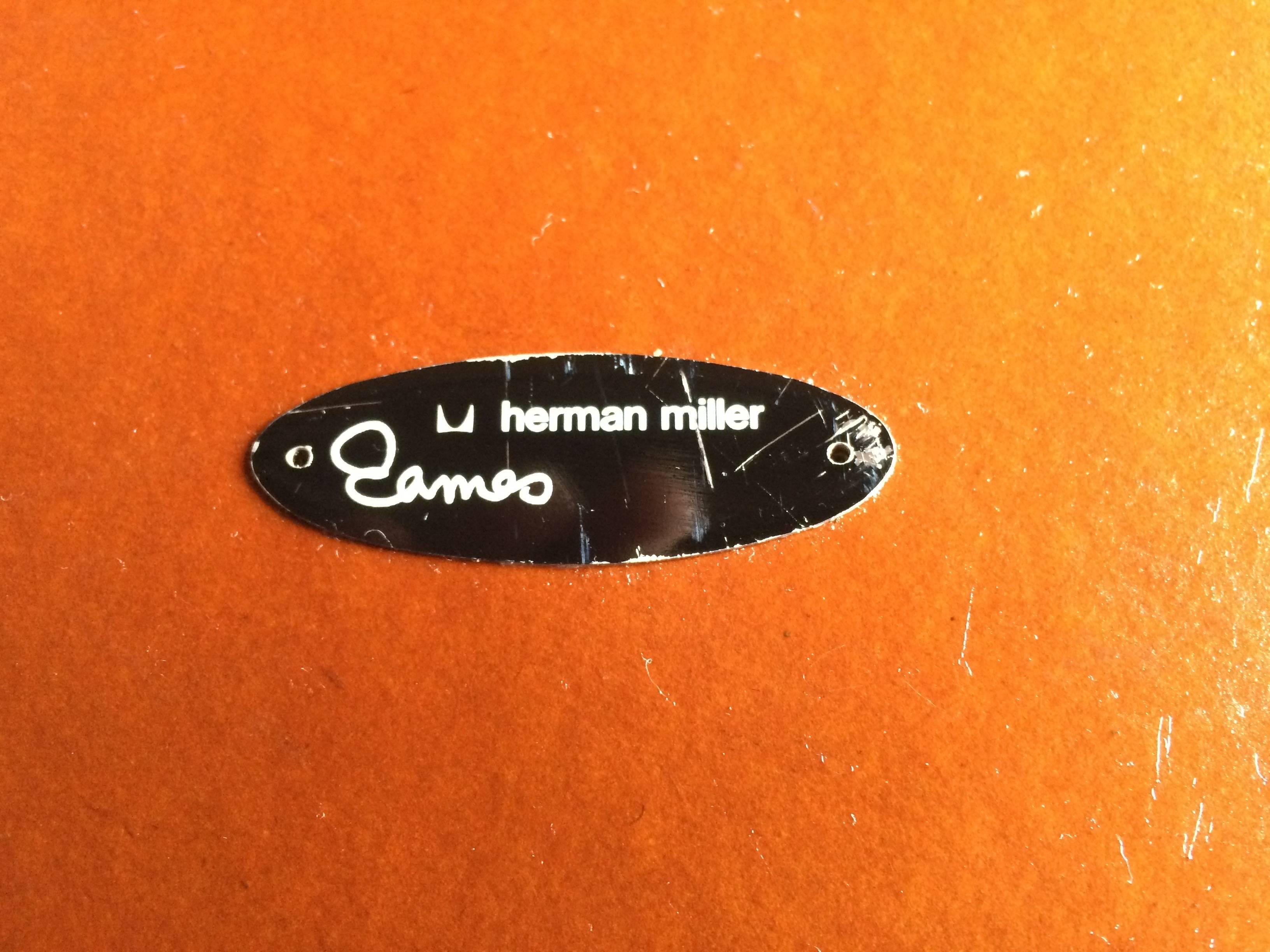 A vintage Charles and Ray Eames designed 'Elliptical' or 'Surfboard' coffee table, designed by Charles Eames for Herman Miller, with white laminate top, on chrome wire base, Herman Miller label to underside, good vintage examples like this are quite