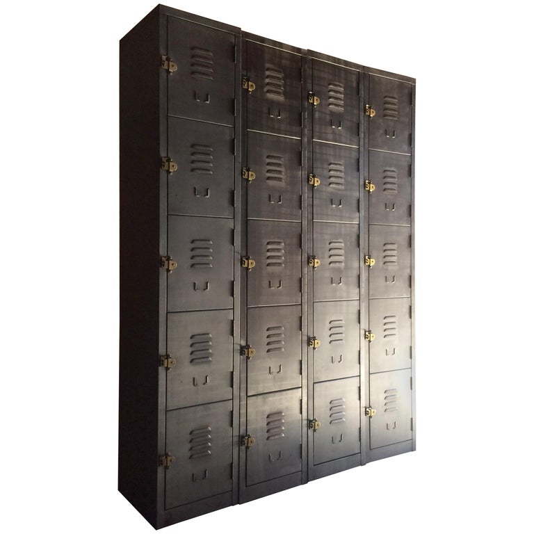 Stunning Industrial Metal Lockers Loft Style Brushed Steel 20