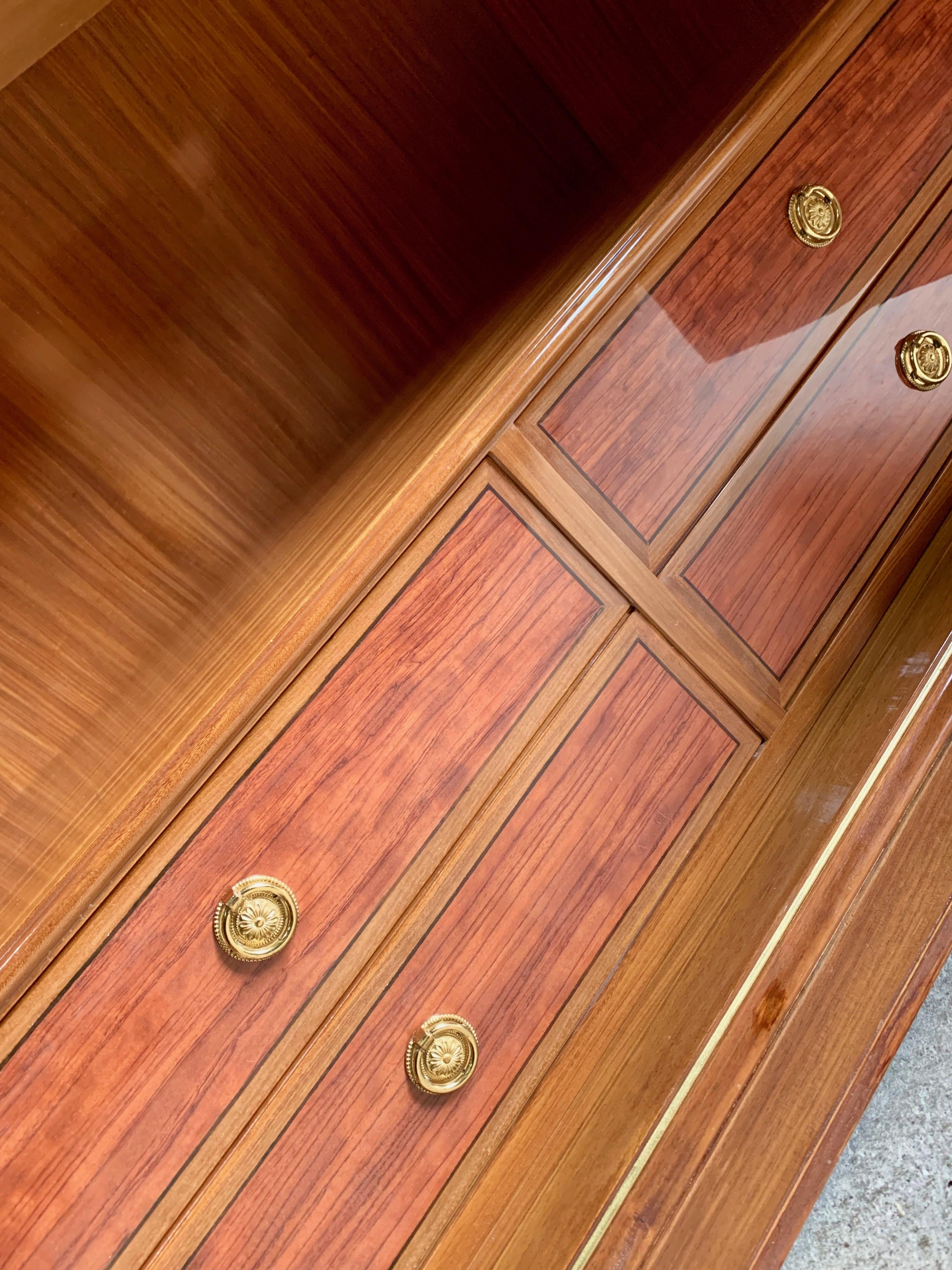 Italian Inlaid Walnut Marquetry Credenza Sideboard 1