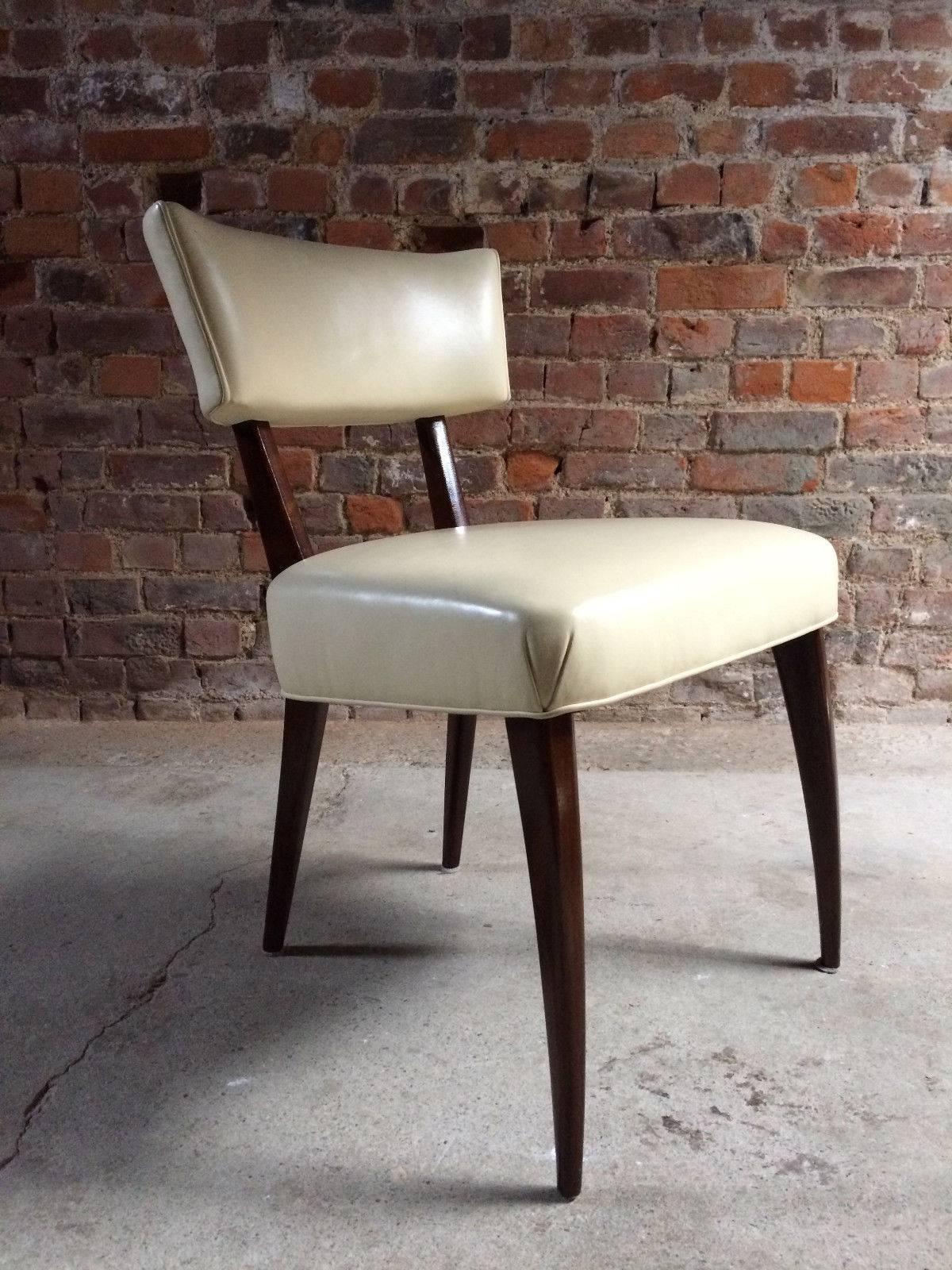 Attrib. Paolo Buffa Dining Chairs Mahogany and Leather, Midcentury, 1940s 6