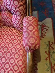 Antique Armchair Button Back Victorian Mahogany Salon Chair Library 19th Century