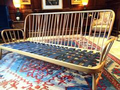 Ercol Sofa Blonde Three-Seat Settee Light Elm Vintage Retro