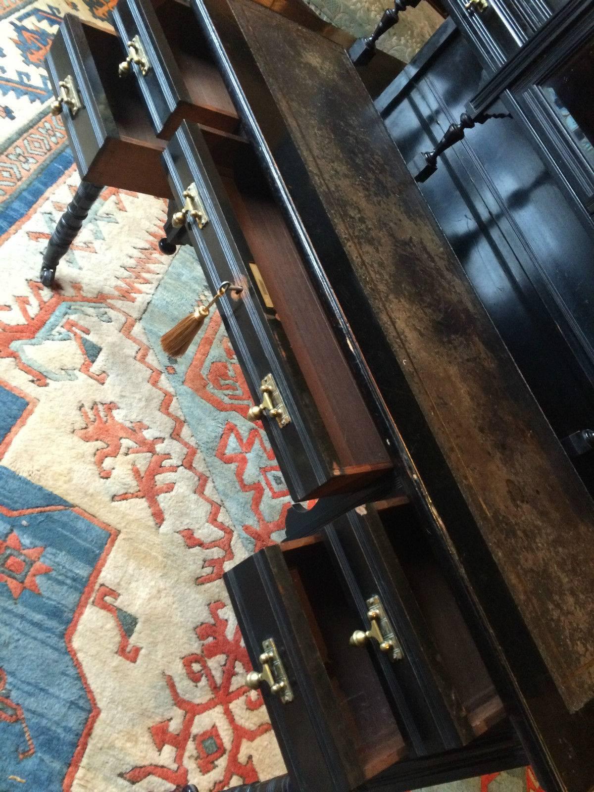 Late Victorian Antique Mahogany Desk Robert Strahan Bureau De Dame 1885 Victorian 19th Century
