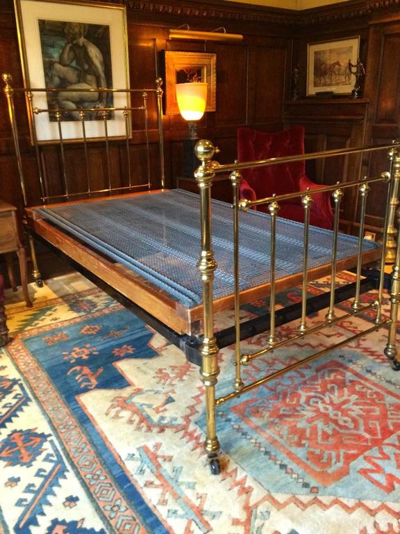 Antique Bed Victorian Single Brass Bed 19th Century Base Casters at 1stdibs
