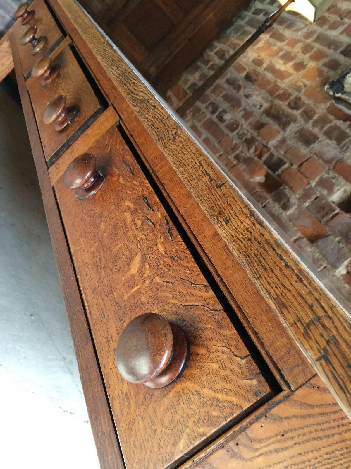 Antique Dining Table, Solid Oak, Victorian 19th Century Kitchen Rustic  In Excellent Condition In Longdon, Tewkesbury