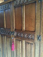 Antique Style Double Wardrobe Two-Door Solid Oak Gothic Style Old Charm