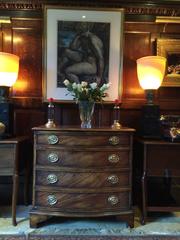 Antique Style Chest of Drawers Mahogany Georgian Style Bow Fronted