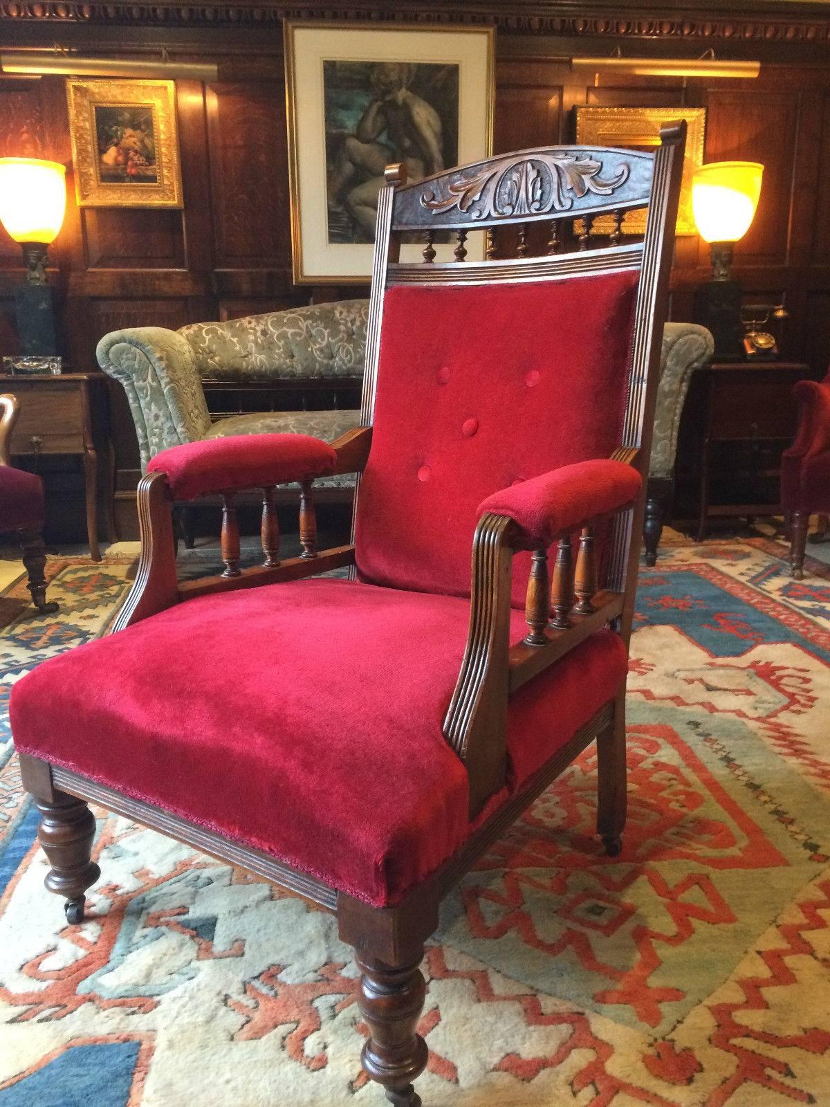 red velvet antique chair