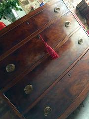 Antique Mahogany Chest of Drawers Bow Fronted 19th Century Victorian