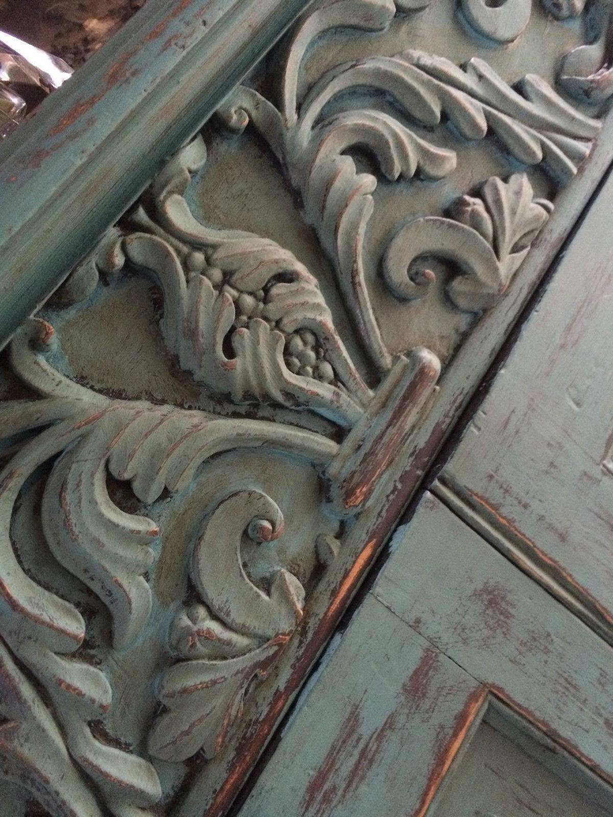 English Antique Hall Bathroom Cupboard 19th Century Victorian Carved Two-Door