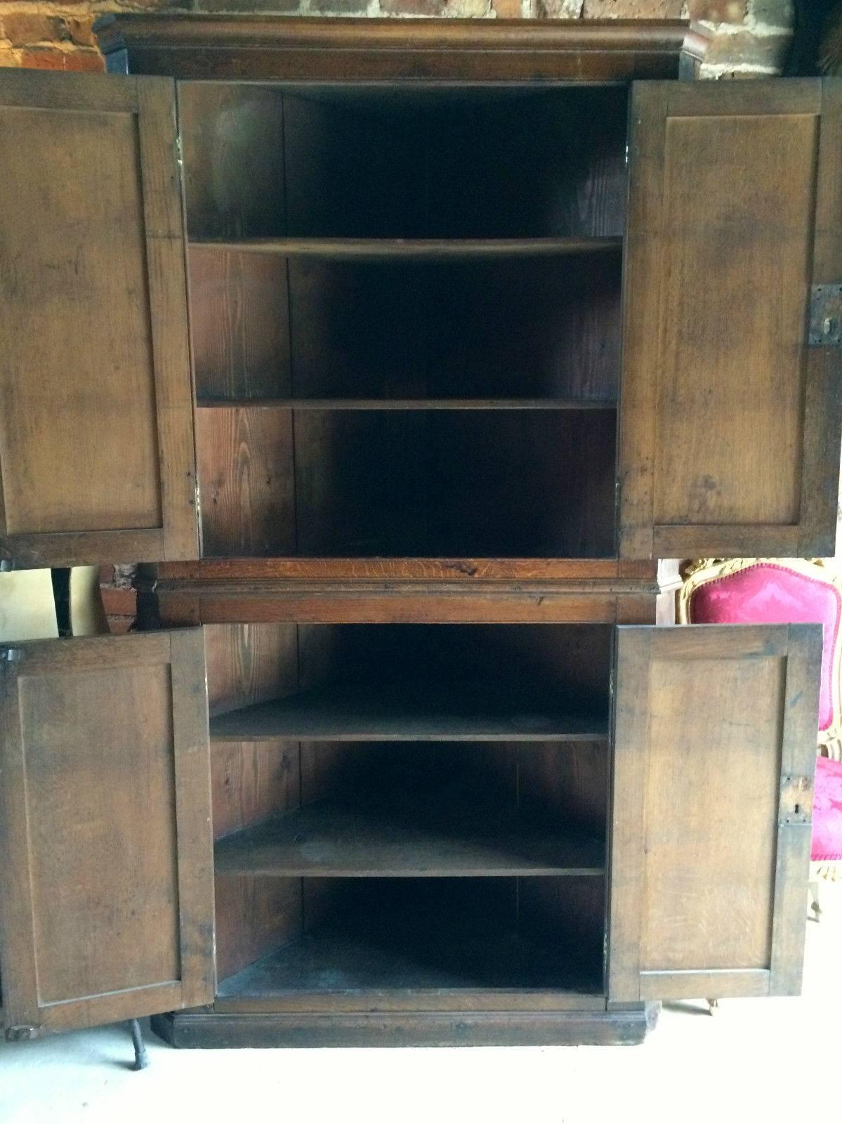 18th Century and Earlier Antique Mahogany Corner Cupboard 18th Century George II, circa 1750