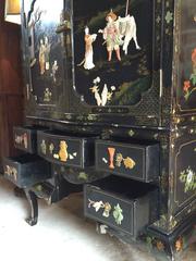 Antique Style Cabinet Dresser Chest Chinoiserie Oriental Lacquered