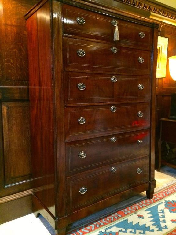 George Iii Antique Mahogany Tallboy Chest Of Drawers Dresser 19th