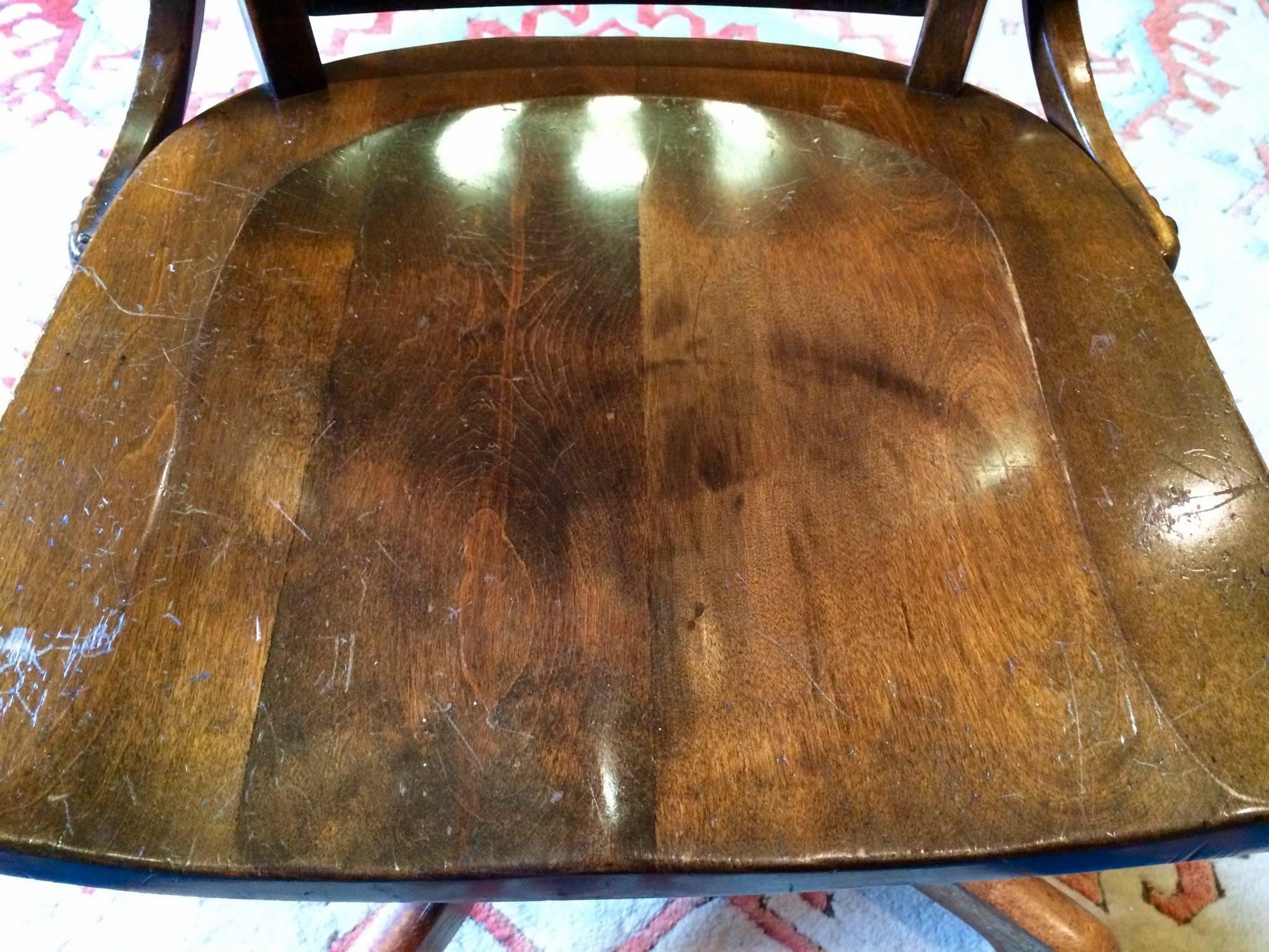 Stunning Antique Vintage Oak Office Swivel Chair Desk Chair 1