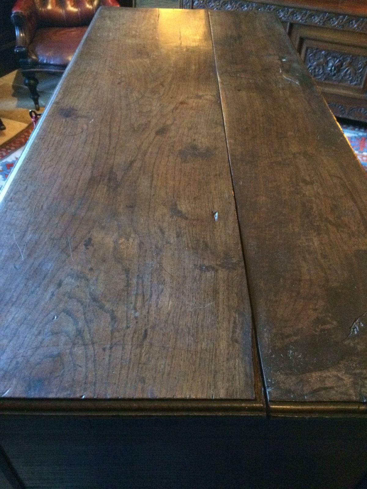 Large Antique Chest Coffer Trunk Blanket Box Solid Oak, 18th Century In Good Condition In Longdon, Tewkesbury