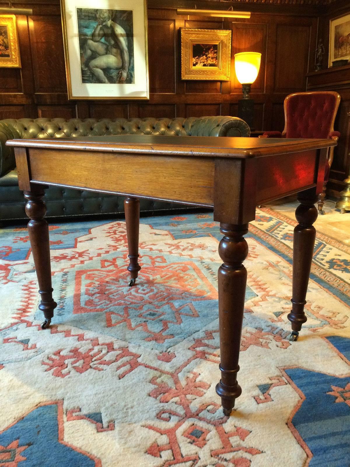 Antique Desk Writing Table Mahogany Victorian 19th Century Library 2