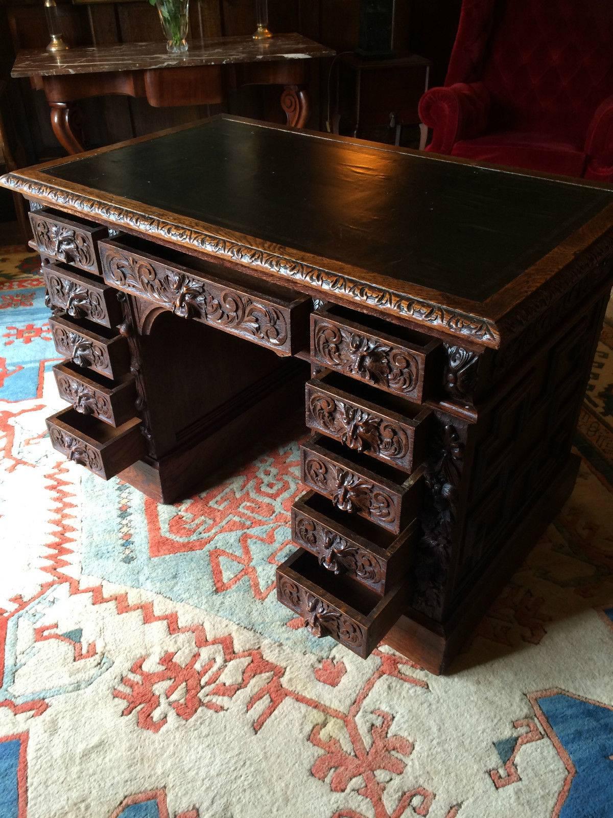 antique carved desk