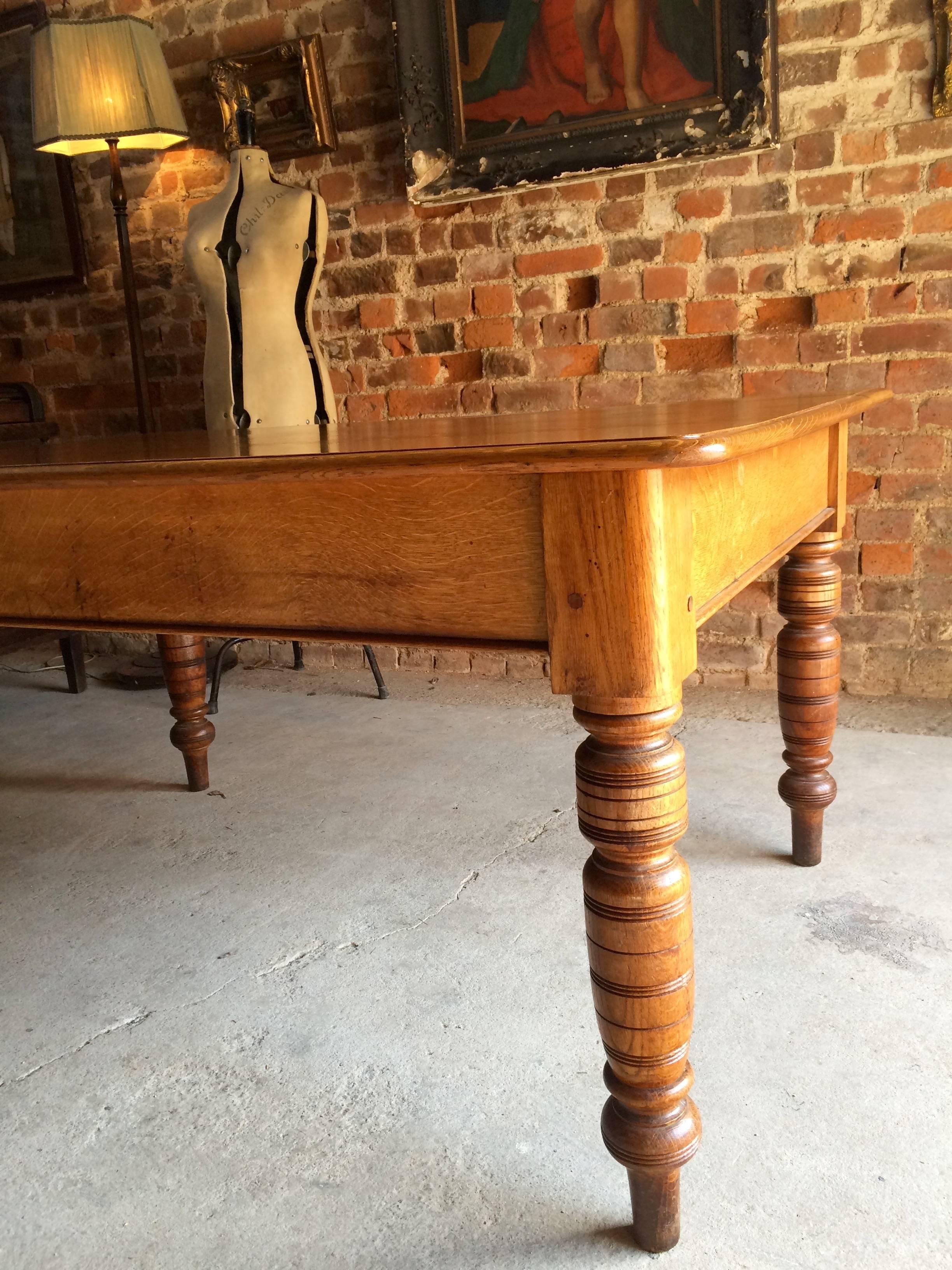 Antique Edwardian Oak Dining Table Kitchen 1