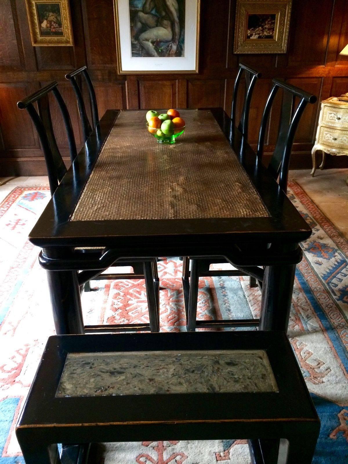 asian style dining table and chairs