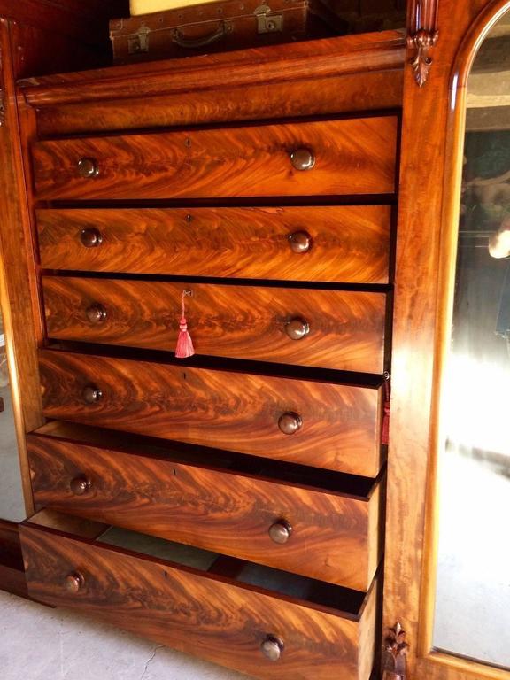 Antique Wardrobe Chest Dresser Armoire Mahogany Victorian Large Huge at