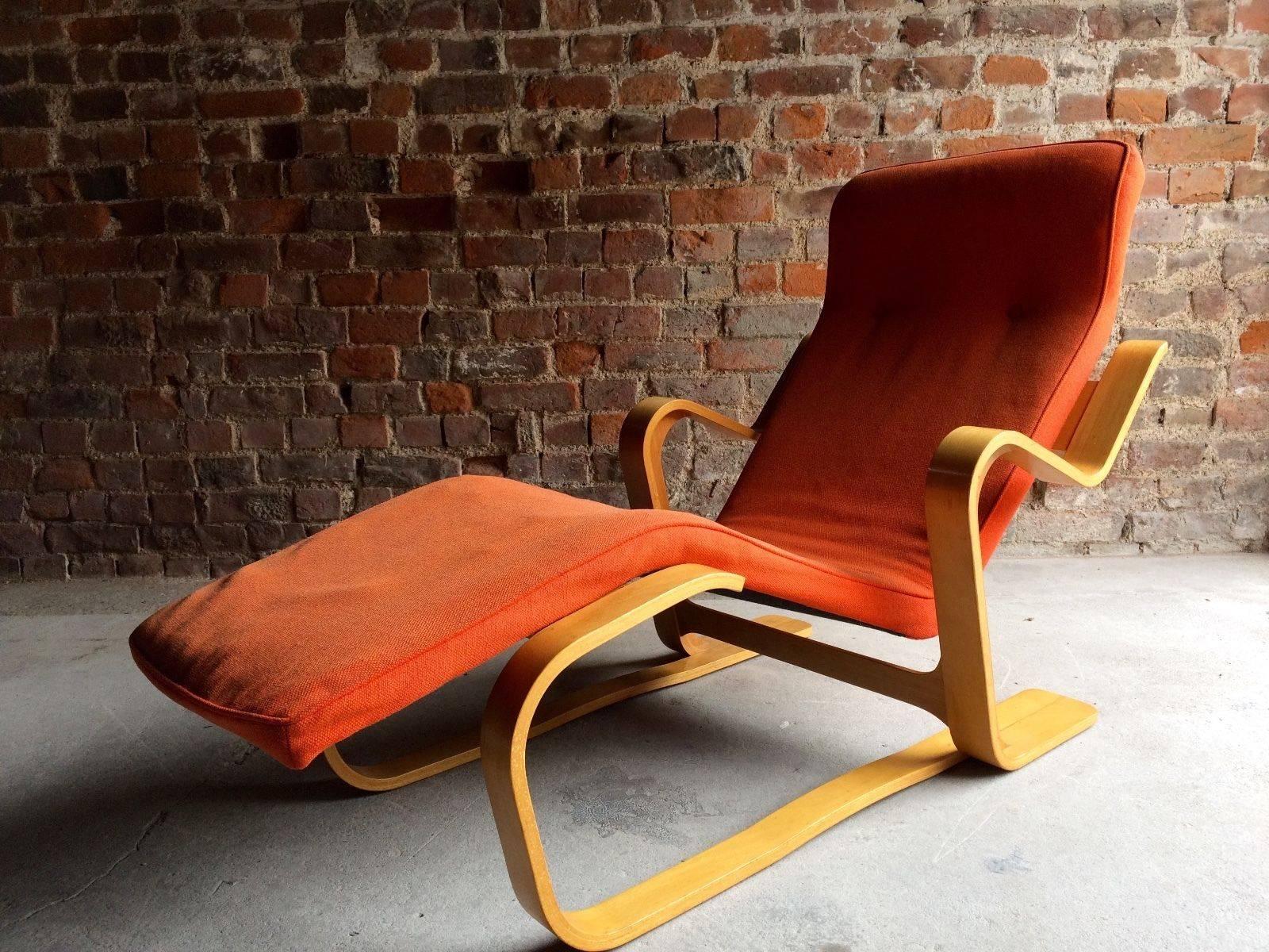 20th Century Marcel Breuer Long Chair Chaise Longue, Mid-Century, 1970s Bauhaus