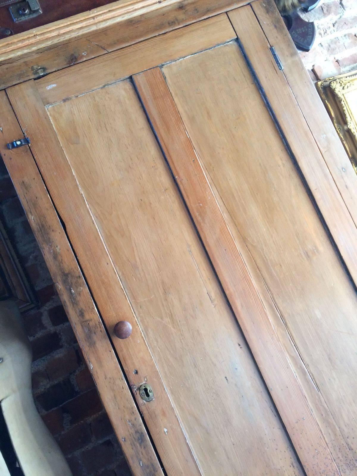 Antique Hall Cupboard Cabinet Solid Pine Victorian, 19th Century 2