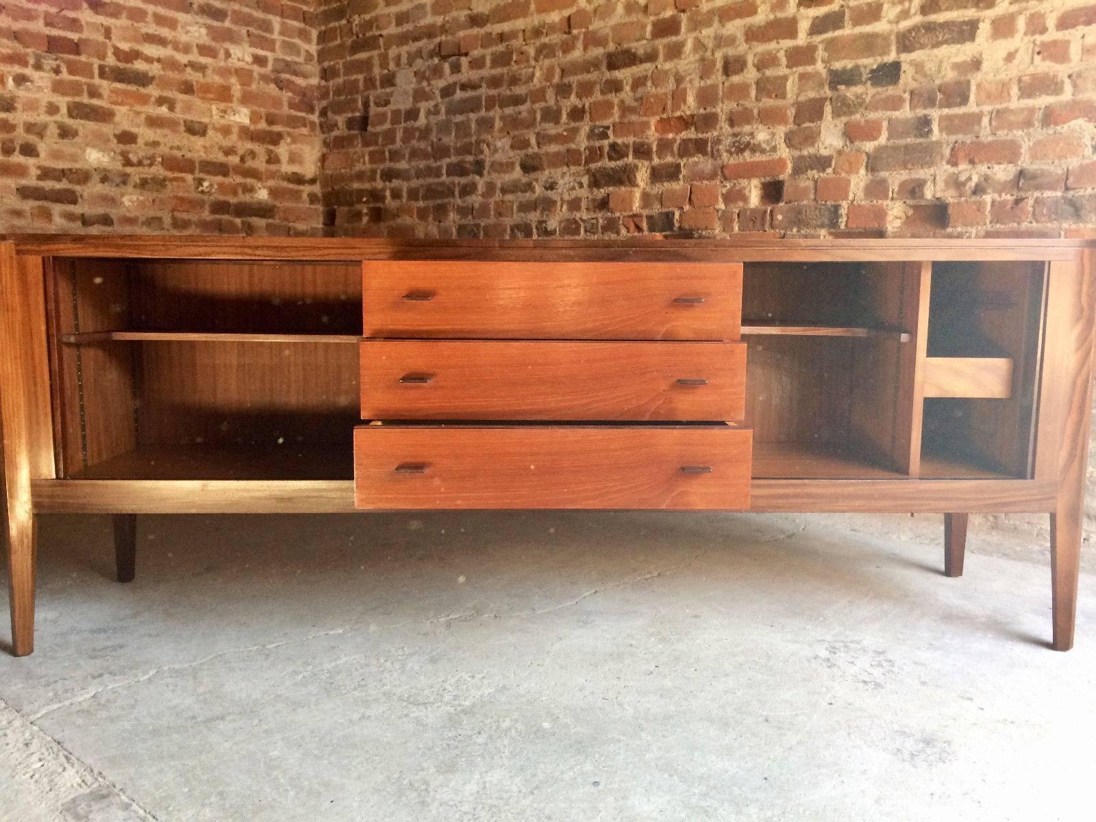 Mid-Century Danish Teak Sideboard Tambour Doors Credenza, Scandinavian, 1970s 2