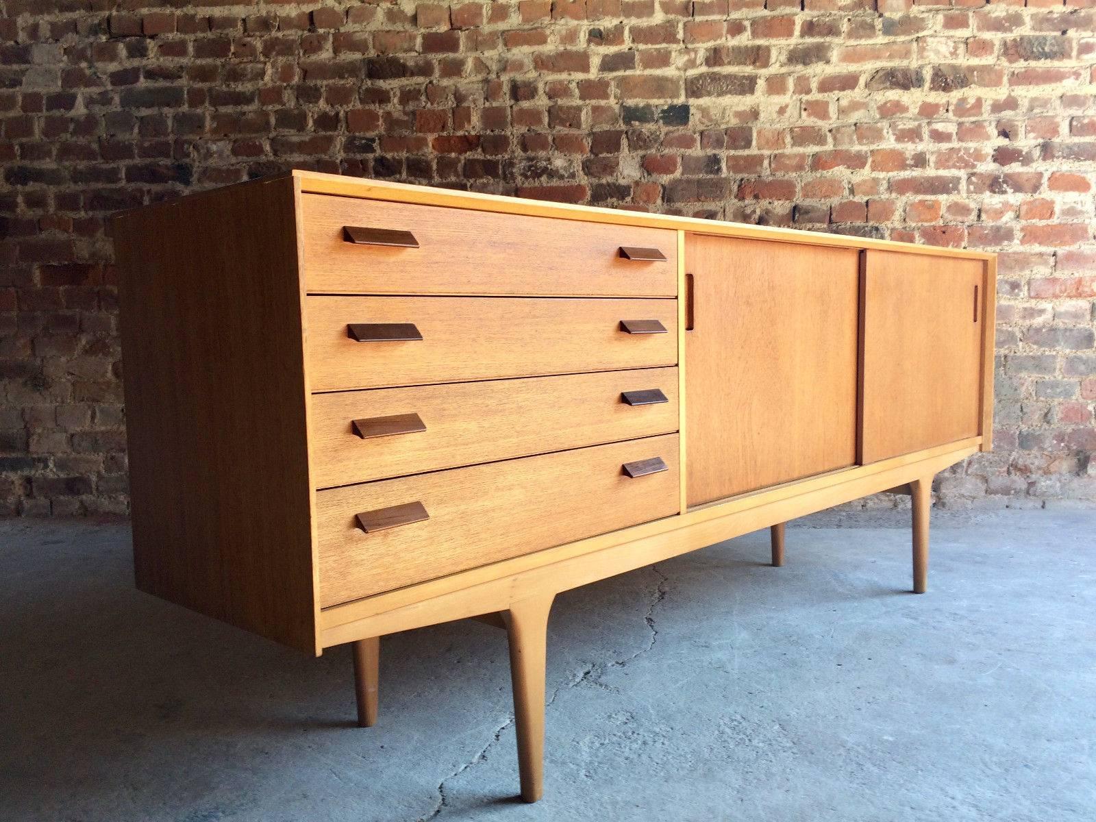Mid-Century Ercol Blonde Teak Sideboard Credenza G Plan Danish Design, 1970s In Excellent Condition In Longdon, Tewkesbury