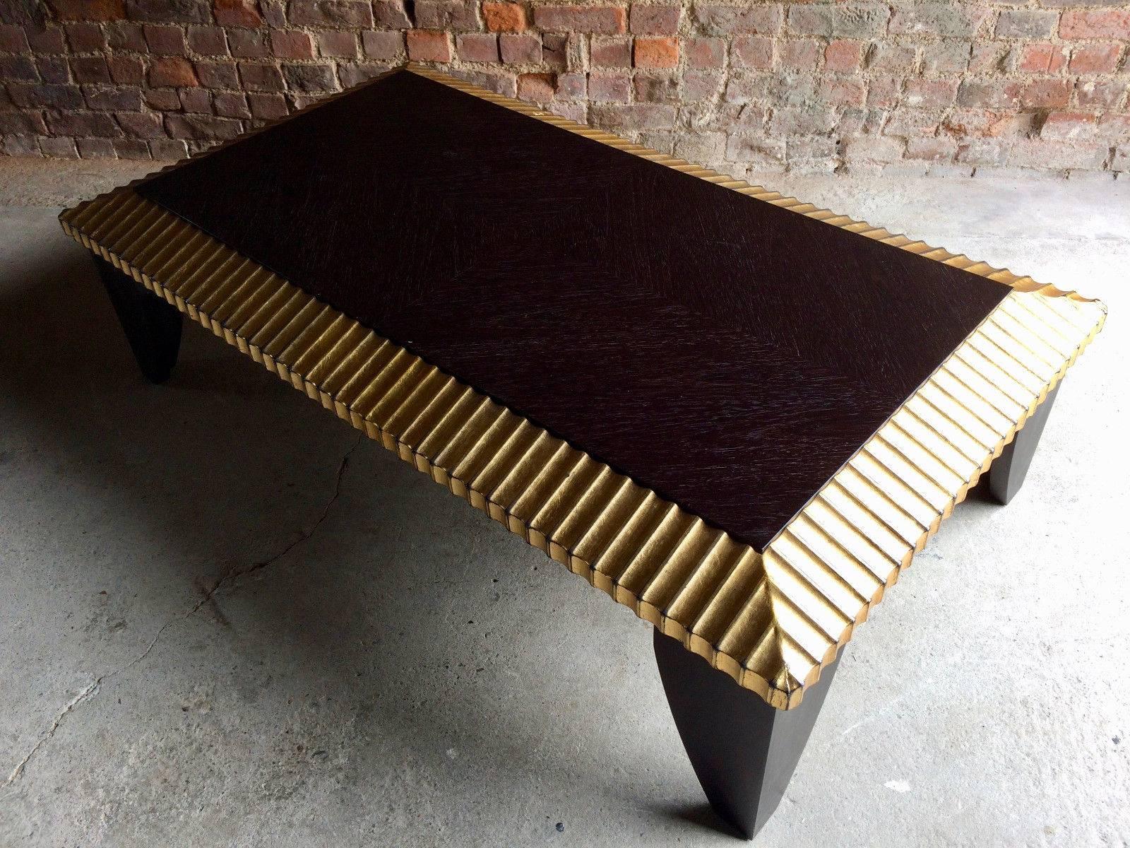 Italian Coffee Table Occassional Table Ebonised Parcel-Gilt Vintage 6