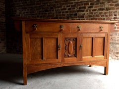 Edwardian Arts & Crafts English Golden Oak Sideboard, circa 1903