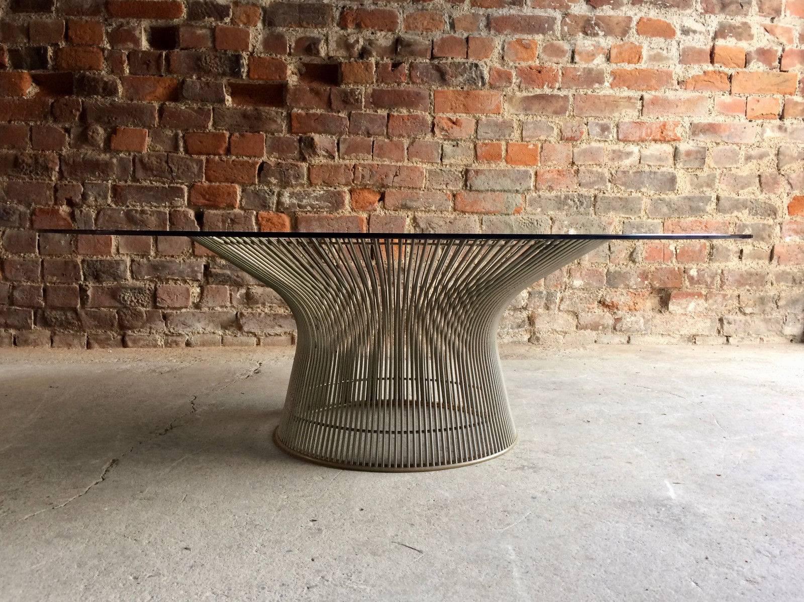20th Century Warren Platner for Knoll International Coffee Table Steel and Glass, 1960s