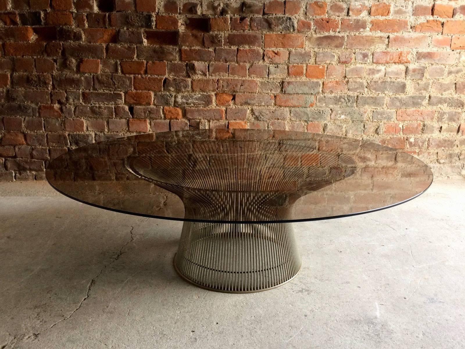 Warren Platner for Knoll International Coffee Table Steel and Glass, 1960s 5
