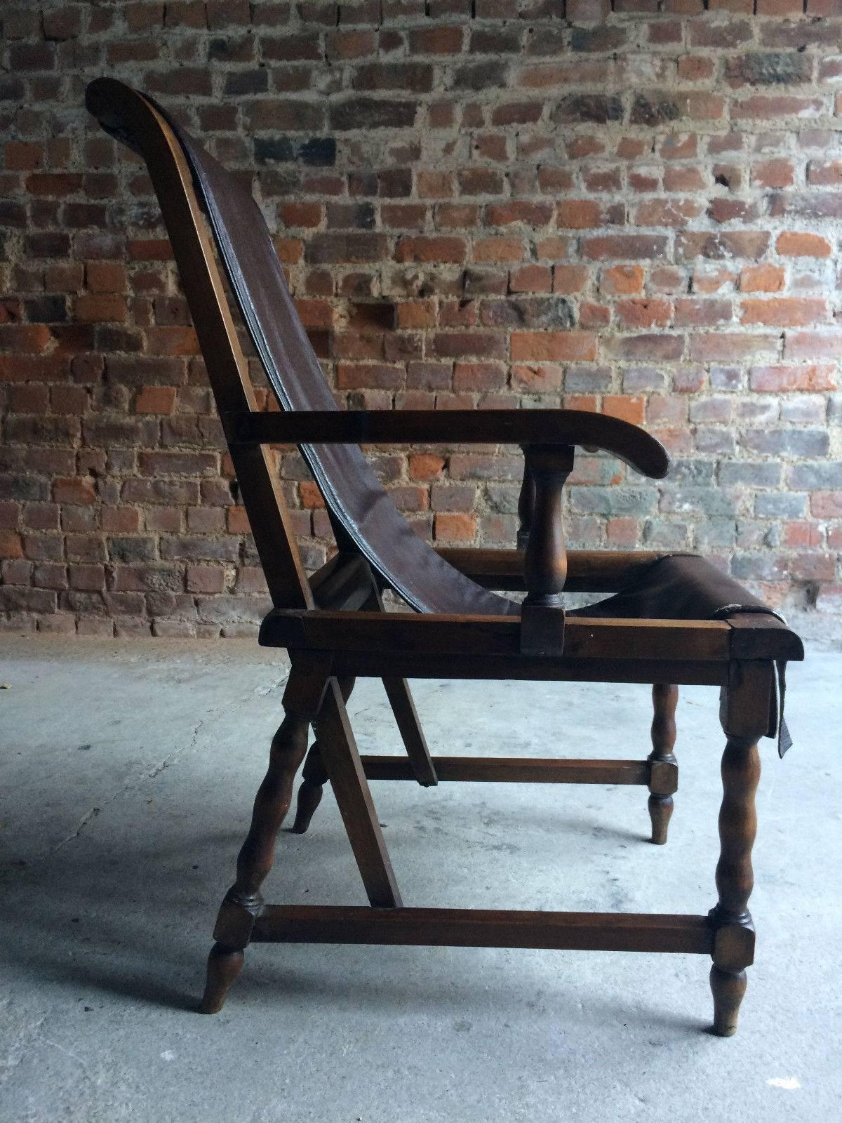 Italian Dining Chairs Six Set of Six Antique Walnut Leather Slung Seats Unique In Excellent Condition In Longdon, Tewkesbury