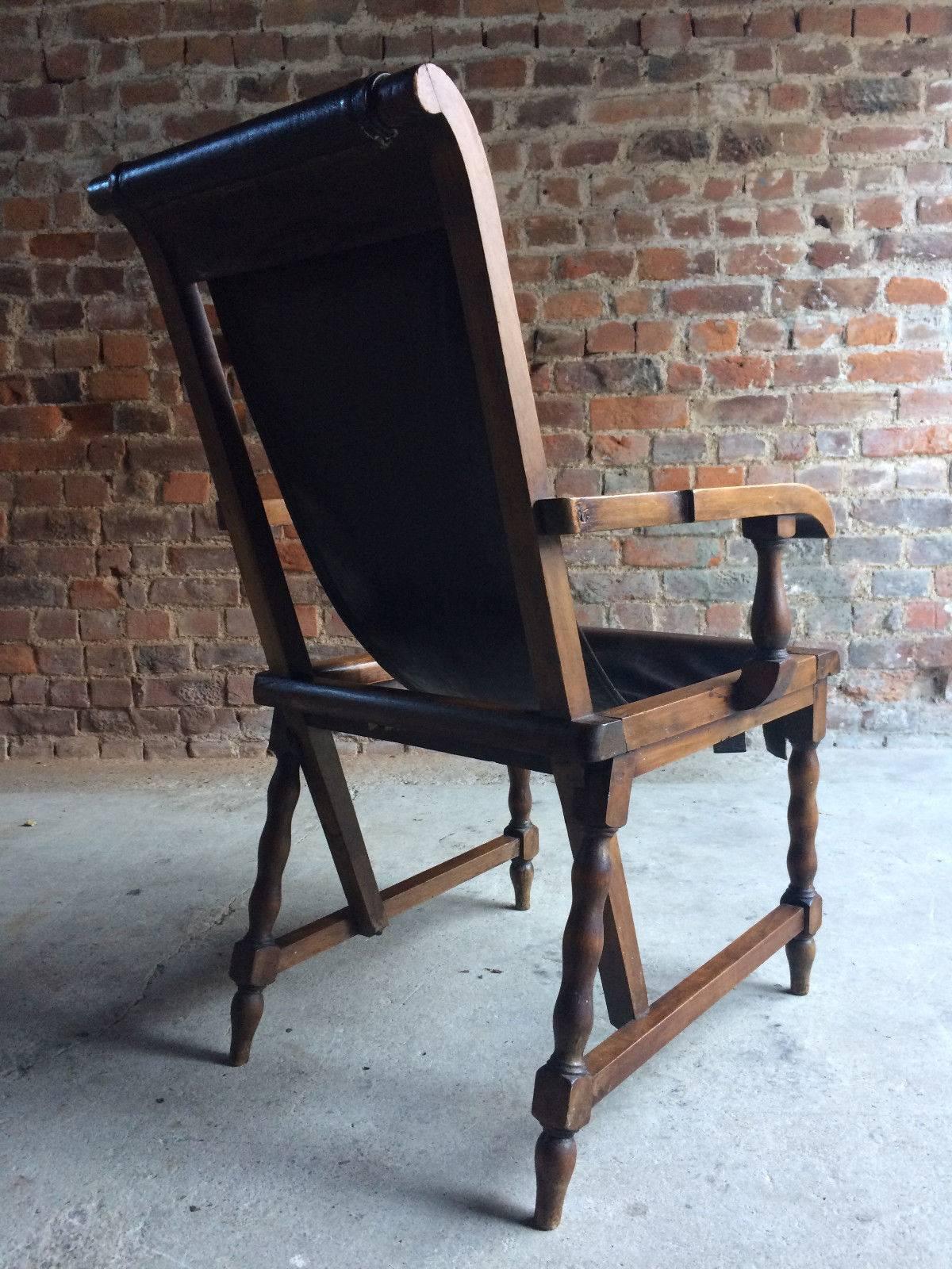 Baroque Italian Dining Chairs Six Set of Six Antique Walnut Leather Slung Seats Unique