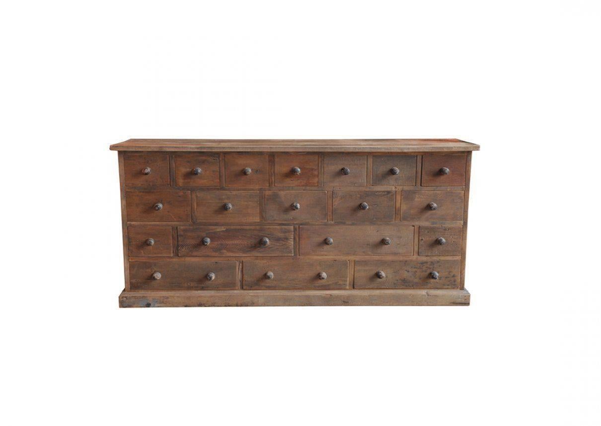 Timothy Oulton Haberdashery style bank of 19 chest of drawers / sideboard, this exclusive range of furniture is made of solid pine reconstructed - boards and beams which were selected for production when demolishing old houses in different parts of