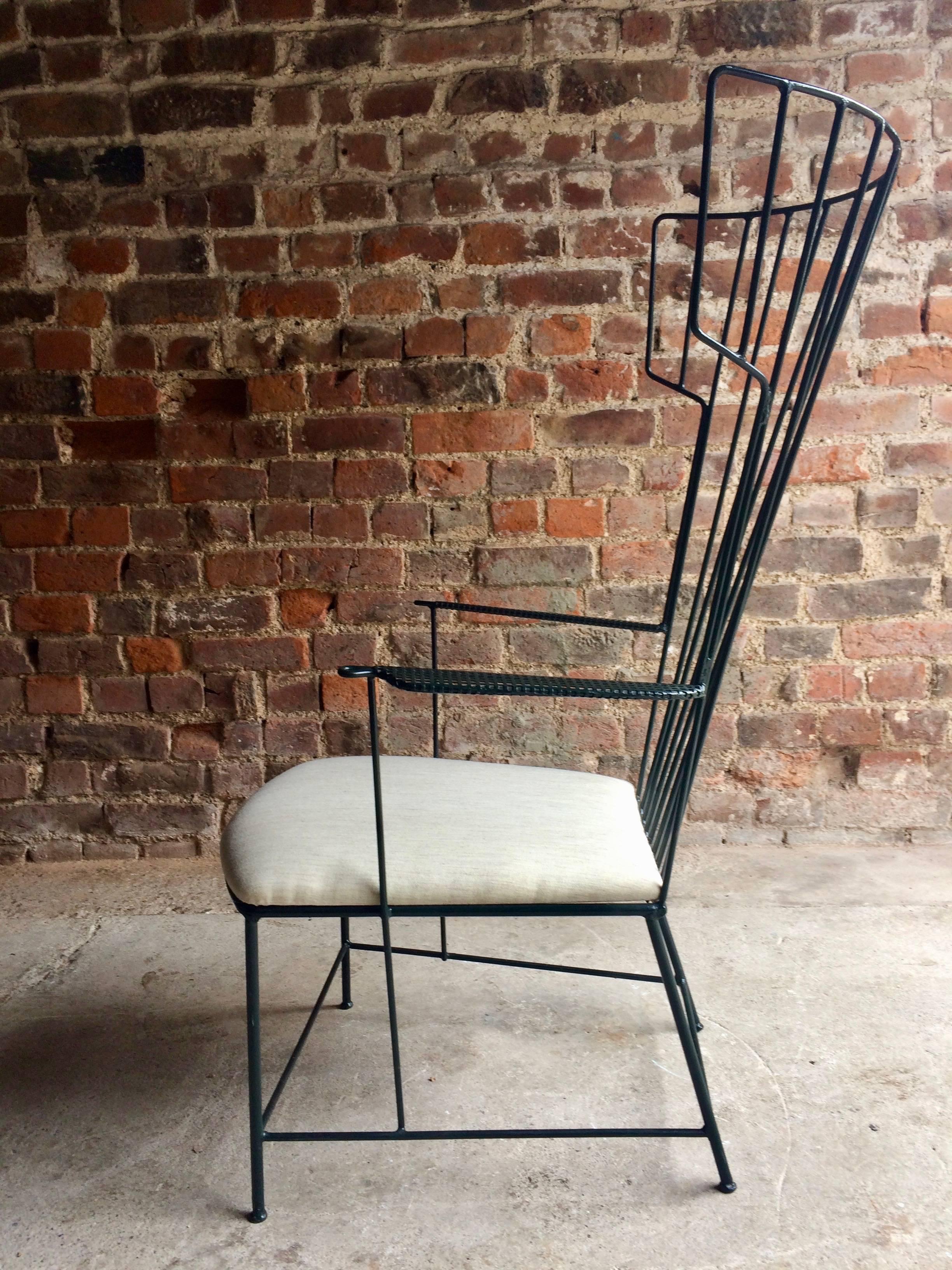 Mid-Century Modern Rare Lyra Iron Armchair by Anna-Lülja Praun & Thomas Lauterbach Sonett