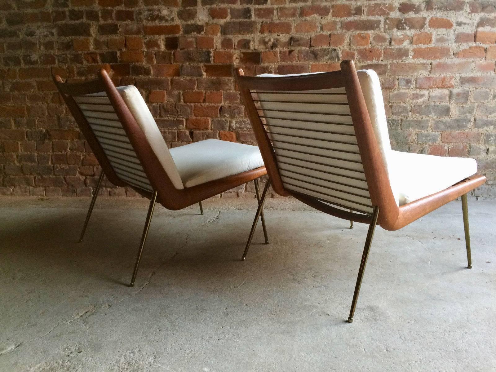 20th Century Boomerang Chairs France & Son Pair of Peter Hvidt & Orla Mølgaard Nielsen, 1950s