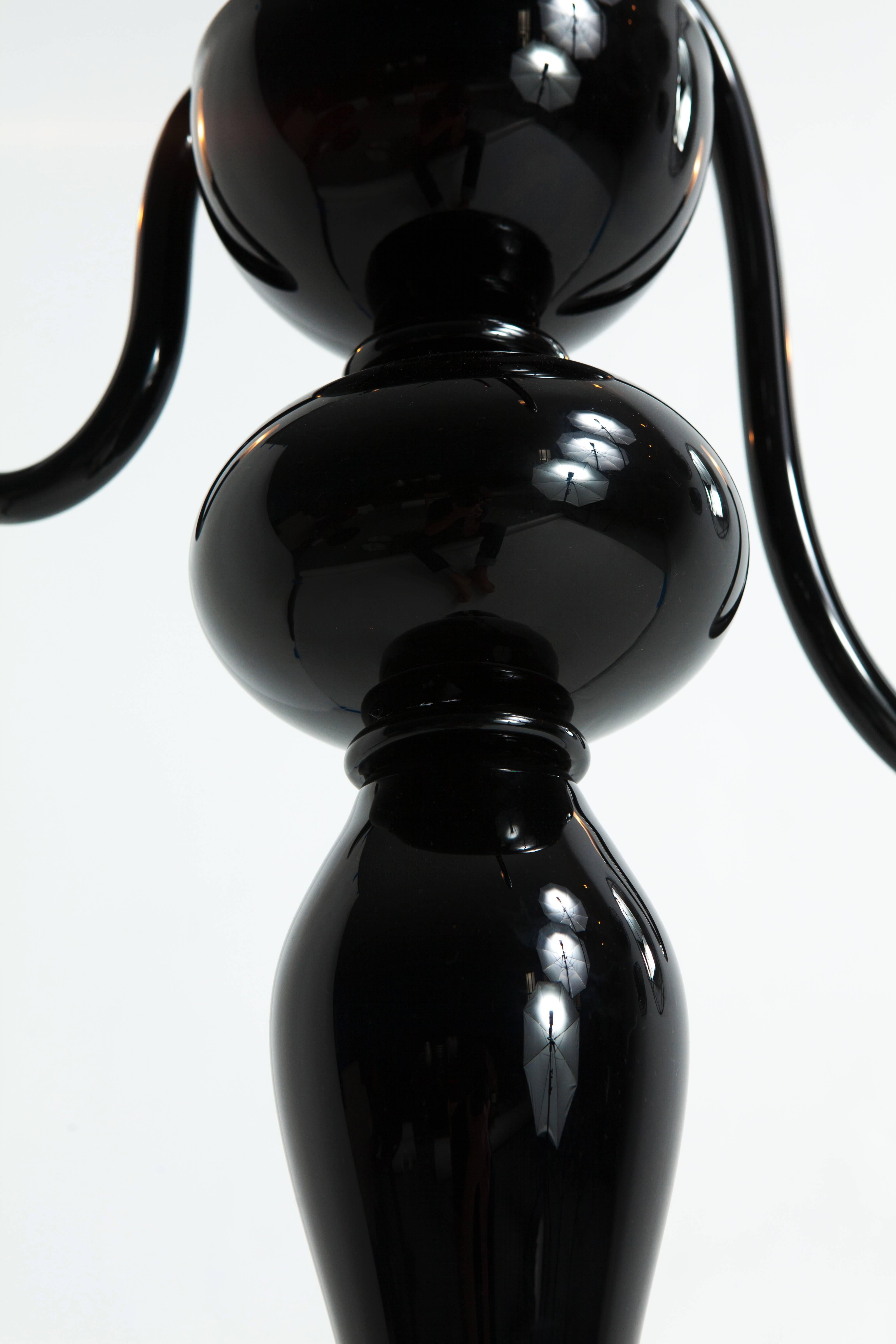 Black Murano Glass Chandelier by Sam Baron For Sale 1