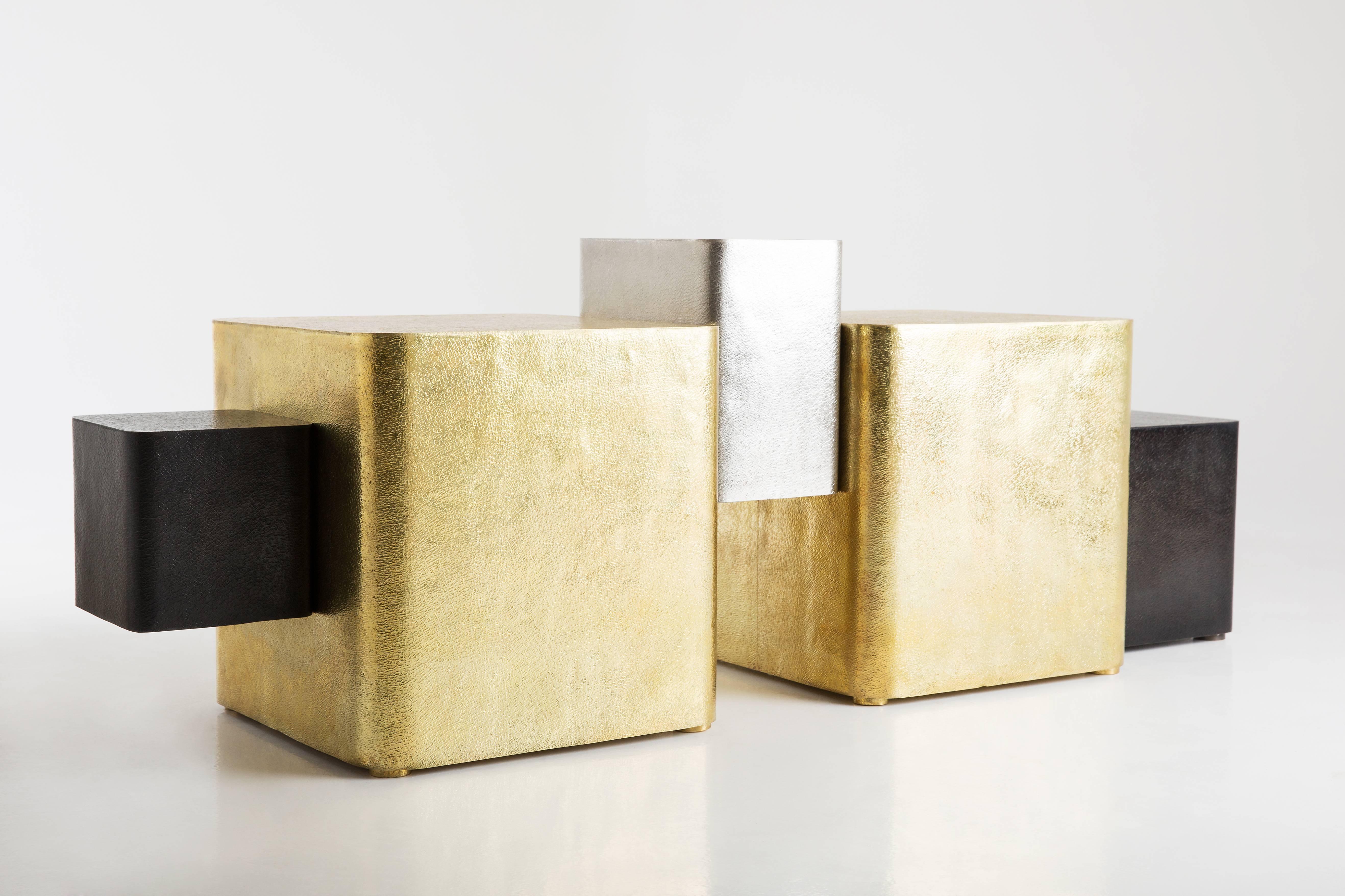 Mexican Hand-Hammered Brass and Nickel 'Synergy Bench' by Gloria Cortina, 2016